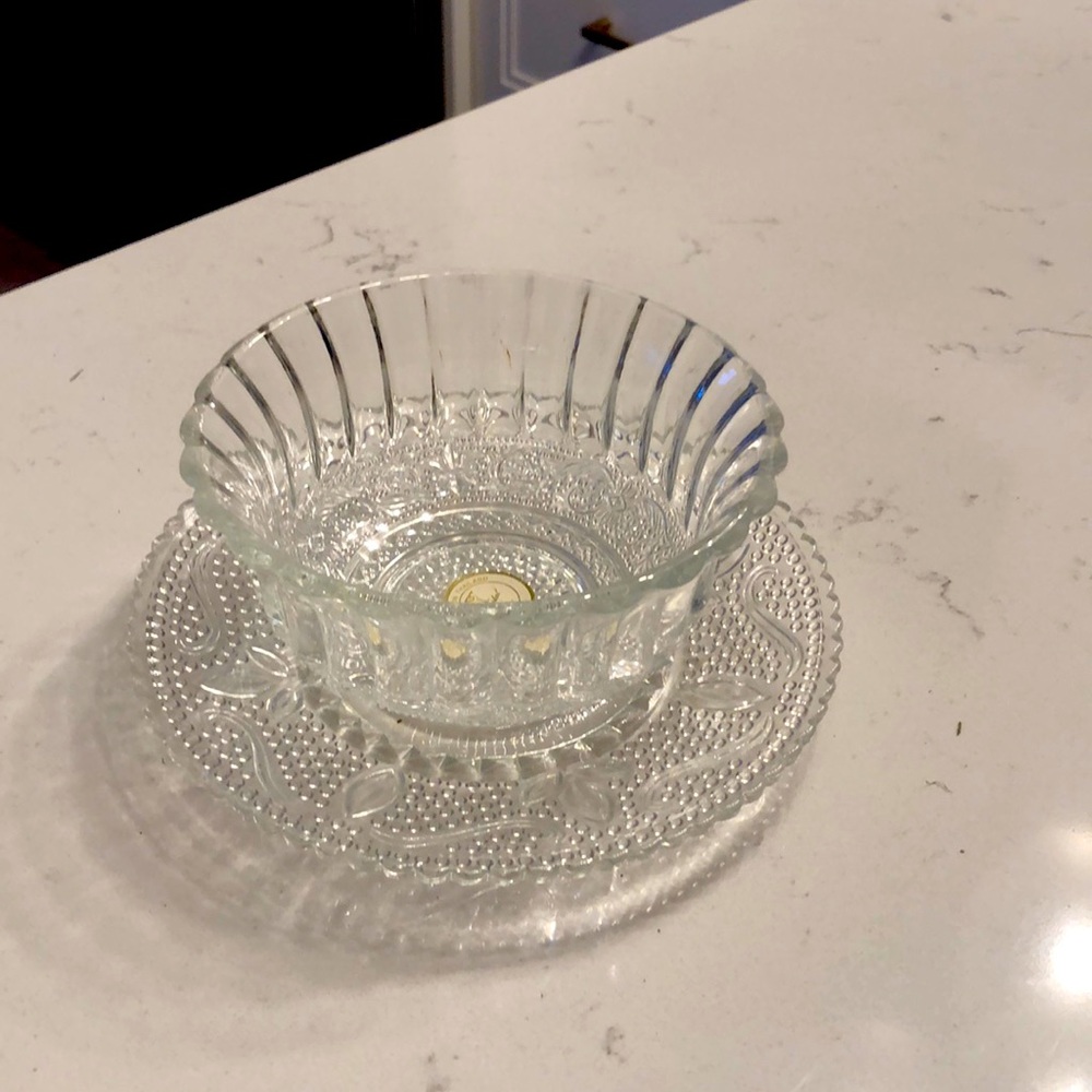 Crystal bowl and plate